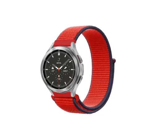 Watch 22mm Hasırlı Cırtcırtlı Kordon - Kırmızı
