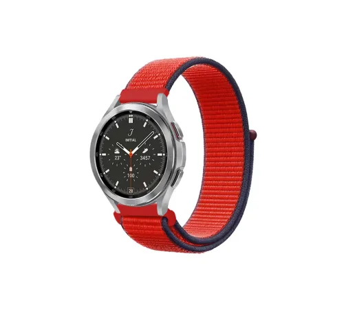 Watch 22mm Hasırlı Cırtcırtlı Kordon - Kırmızı