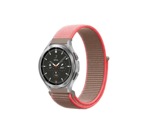 Watch 22mm Hasırlı Cırtcırtlı Kordon - Pembe