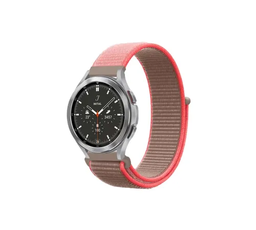 Watch 22mm Hasırlı Cırtcırtlı Kordon - Pembe