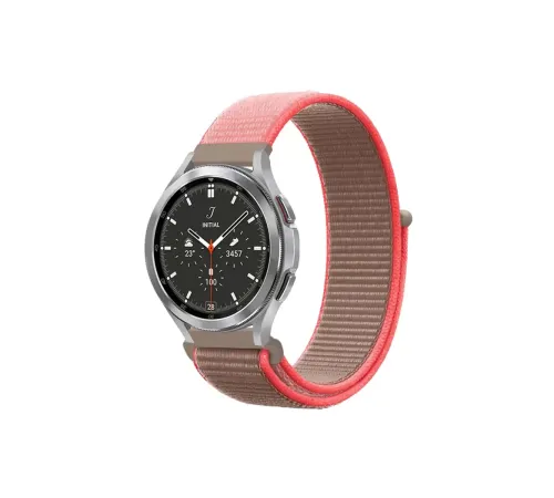 Watch 22mm Hasırlı Cırtcırtlı Kordon - Pembe