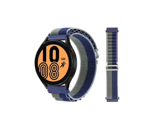 Watch 20mm KR410 Kumaş Kordon - Lacivert-Yeşil