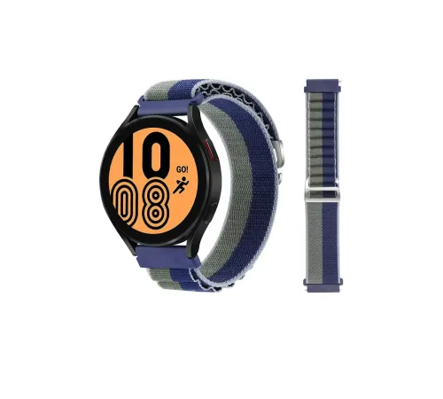 Watch 20mm KR410 Kumaş Kordon - Lacivert-Yeşil