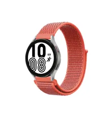 Samsung Galaxy Watch 4 Hasırlı Cırtcırtlı Kordon - Turuncu