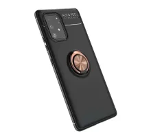 Samsung Galaxy A91 / S10 Lite Kılıf Range Yüzüklü Silikon - Siyah-Gold