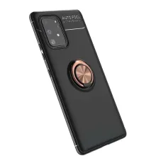 Samsung Galaxy A91 / S10 Lite Kılıf Range Yüzüklü Silikon - Siyah-Gold