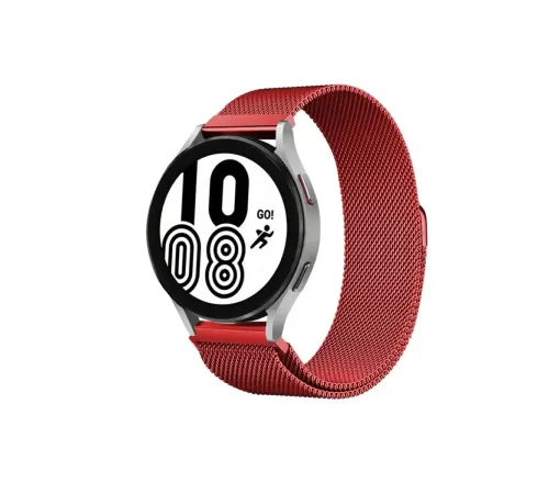 Samsung Galaxy Watch 4 Metal Mıknatıslı Kordon - Kırmızı