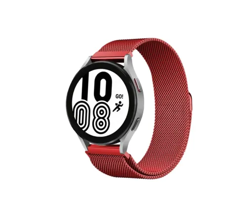 Samsung Galaxy Watch 4 Metal Mıknatıslı Kordon - Kırmızı