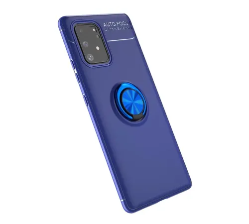 Samsung Galaxy A91 / S10 Lite Kılıf Range Yüzüklü Silikon - Mavi