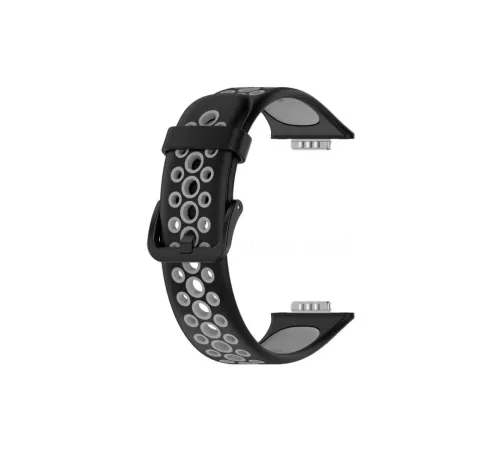 Huawei Watch Fit 2 Spor Delikli Kordon - Siyah-Gri