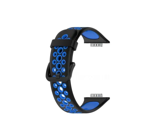 Huawei Watch Fit 2 Spor Delikli Kordon - Siyah-Mavi