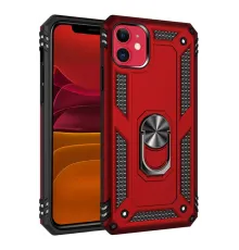 Apple iPhone 11 Kılıf Sofya Yüzüklü Silikon Kapak - Kırmızı