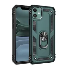 Apple iPhone 11 Kılıf Sofya Yüzüklü Silikon Kapak - Yeşil