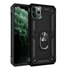 Apple iPhone 11 Pro Kılıf Sofya Yüzüklü Silikon Kapak - Siyah
