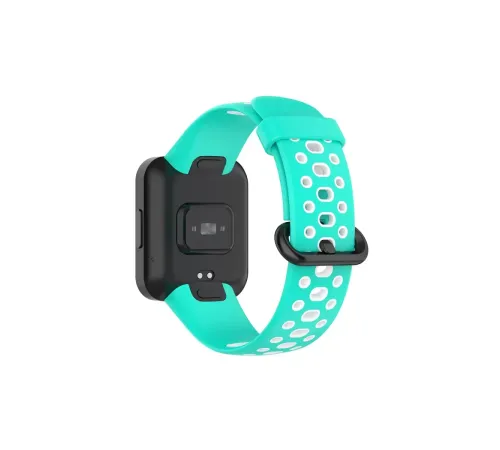 Xiaomi Redmi Watch 2 Spor Delikli Kordon - Turkuaz-Beyaz