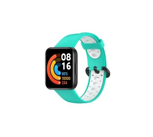 Xiaomi Redmi Watch 2 Spor Delikli Kordon - Turkuaz-Beyaz