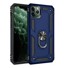 Apple iPhone 11 Pro Kılıf Sofya Yüzüklü Silikon Kapak - Lacivert