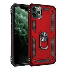 Apple iPhone 11 Pro Kılıf Sofya Yüzüklü Silikon Kapak - Kırmızı