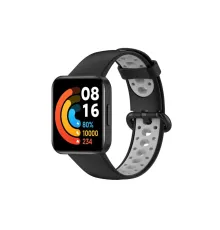Xiaomi Redmi Watch 2 Spor Delikli Kordon - Siyah-Gri