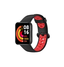 Xiaomi Redmi Watch 2 Spor Delikli Kordon - Siyah-Kırmızı