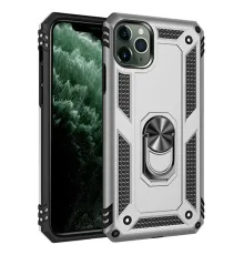 Apple iPhone 11 Pro Max Kılıf Sofya Yüzüklü Silikon Kapak - Gümüş