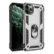 Apple iPhone 11 Pro Max Kılıf Sofya Yüzüklü Silikon Kapak - Gümüş