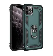Apple iPhone 11 Pro Max Kılıf Sofya Yüzüklü Silikon Kapak - Yeşil