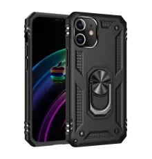 Apple iPhone 12 Mini Kılıf Sofya Yüzüklü Silikon Kapak - Siyah