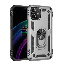Apple iPhone 12 Mini Kılıf Sofya Yüzüklü Silikon Kapak - Gümüş