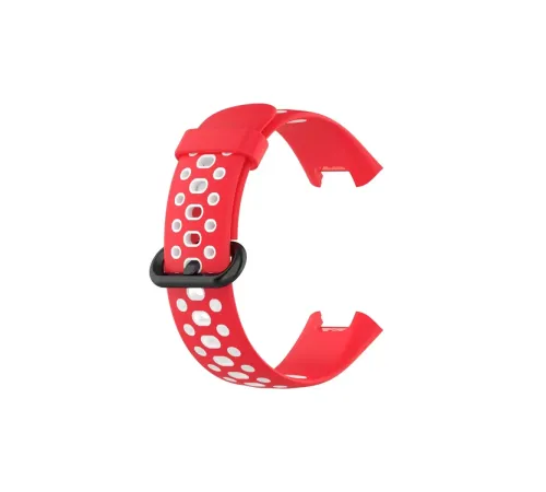 Xiaomi Redmi Watch 2 Spor Delikli Kordon - Kırmızı-Beyaz