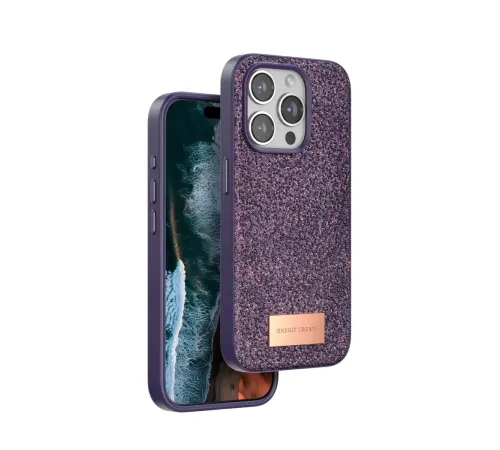 Apple iPhone 14 Pro Max Bright Simli Kapak - Derin Mor