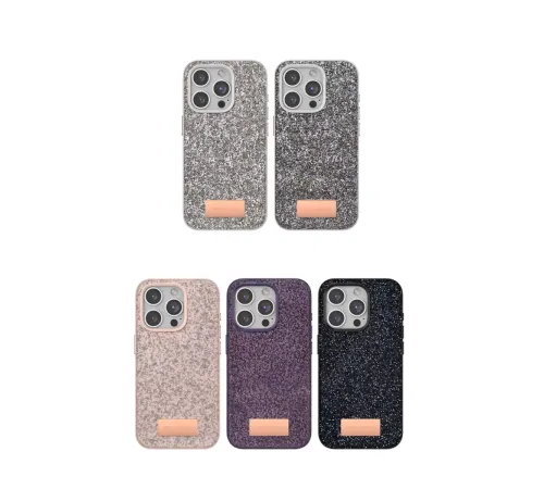 Apple iPhone 15 Bright Simli Kapak - Derin Mor