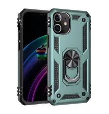Apple iPhone 12 Mini Kılıf Sofya Yüzüklü Silikon Kapak - Yeşil