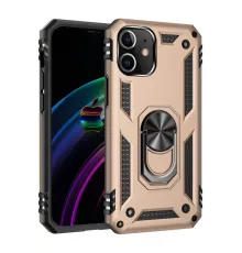 Apple iPhone 12 Kılıf Sofya Yüzüklü Silikon Kapak - Gold