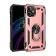 Apple iPhone 12 Kılıf Sofya Yüzüklü Silikon Kapak - Rose