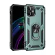 Apple iPhone 12 Kılıf Sofya Yüzüklü Silikon Kapak - Yeşil