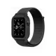 Apple Watch 38mm Hasırlı Cırtcırtlı Kasalı Kordon - Siyah