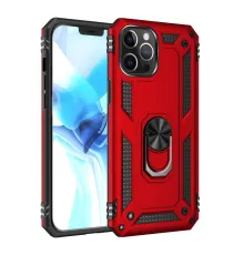 Apple iPhone 12 Pro Max Kılıf Sofya Yüzüklü Silikon Kapak - Kırmızı