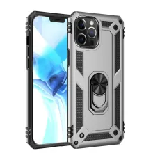 Apple iPhone 12 Pro Max Kılıf Sofya Yüzüklü Silikon Kapak - Gümüş