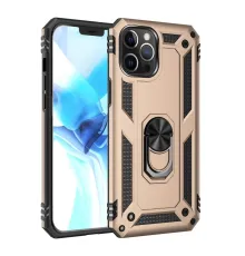 Apple iPhone 12 Pro Max Kılıf Sofya Yüzüklü Silikon Kapak - Gold
