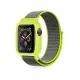 Apple Watch 38mm Hasırlı Cırtcırtlı Kasalı Kordon - Yeşil