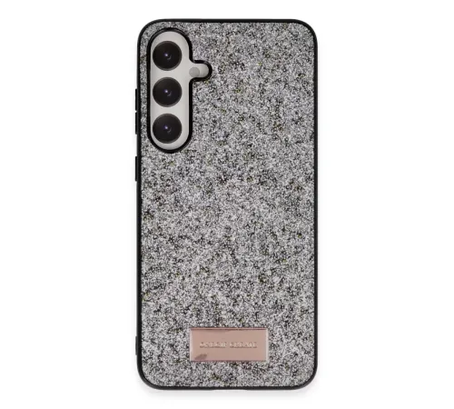 Samsung Galaxy A55 5G Bright Simli Kapak - Gümüş