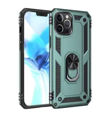 Apple iPhone 12 Pro Max Kılıf Sofya Yüzüklü Silikon Kapak - Yeşil