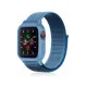 Apple Watch 38mm Hasırlı Cırtcırtlı Kasalı Kordon - Mavi