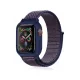 Apple Watch 38mm Hasırlı Cırtcırtlı Kasalı Kordon - Lacivert-Mürdüm