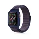 Apple Watch 38mm Hasırlı Cırtcırtlı Kasalı Kordon - Lacivert-Mürdüm