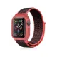 Apple Watch 38mm Hasırlı Cırtcırtlı Kasalı Kordon - Siyah-Pembe