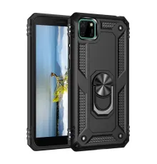 Huawei Y5P Kılıf Sofya Yüzüklü Silikon Kapak - Siyah