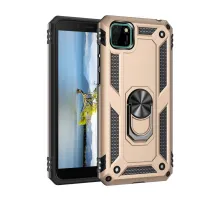 Huawei Y5P Kılıf Sofya Yüzüklü Silikon Kapak - Gold