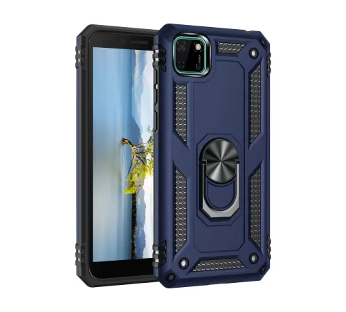 Huawei Y5P Kılıf Sofya Yüzüklü Silikon Kapak - Lacivert